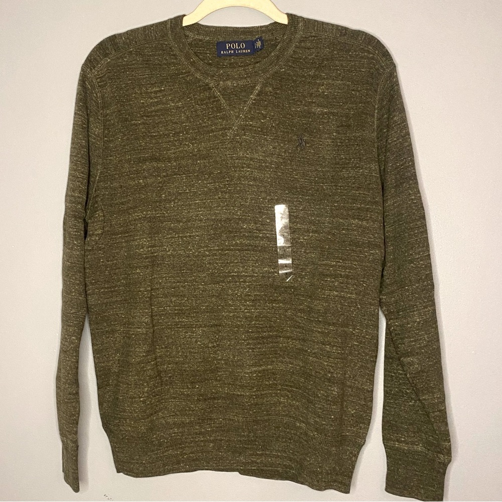 NWT POLO Ralph Lauren Men’s Knit Crewneck Sweater Olive Green S